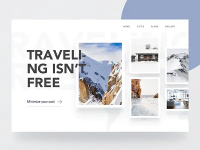 Travel Web Header homepage minimal travel tour travel trip web website