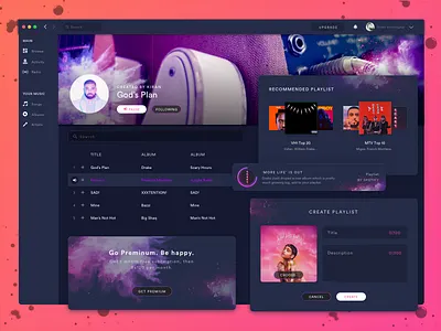 JukeBox Playlist Section artist dark event invite ios mobile music popular simple ticket ui ux
