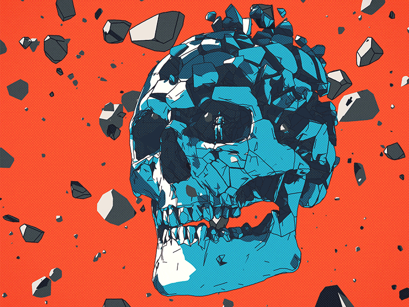 Meridian Loop 3d after effects animation bones c4d cinema4d loop motion design motion graphics skeleton skull