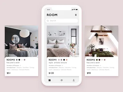 BOOKING APP bed booking breakfast ui，app