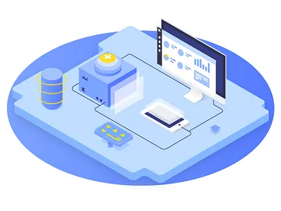 2.5D Illustration computer drawing illustration isometric macbook