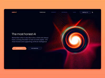 PAPKA - The Most Honest Artificial Intelligence ai artificial intelligence blockchain business dark colors experiement father gradient interface landing modern social startup sturtup technology ui ux visual website zajno