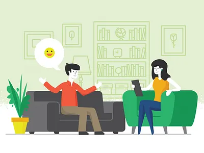 Psychotherapy Final couch illustration man psychology psychotheraphy session therapy vector woman