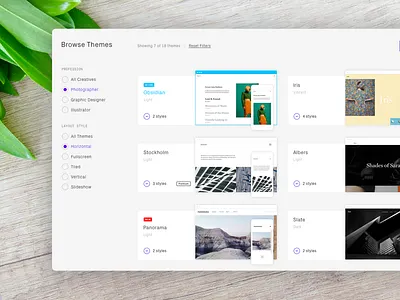 Theme Selection - Format cards format theme themes ui ux