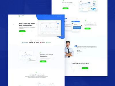 SaaS Software Landing Page app application data insights landing page saas service software ui web