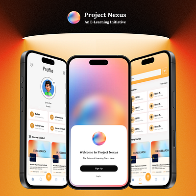 Project Nexus - An E-Learning Intitiative adobe app design branding design e learning figma learning platform sketch ui ux xd