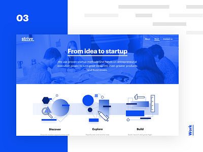 Strive case study - 03 - Work branding illustration minimalism startup tech typography ui ux web webdesign white