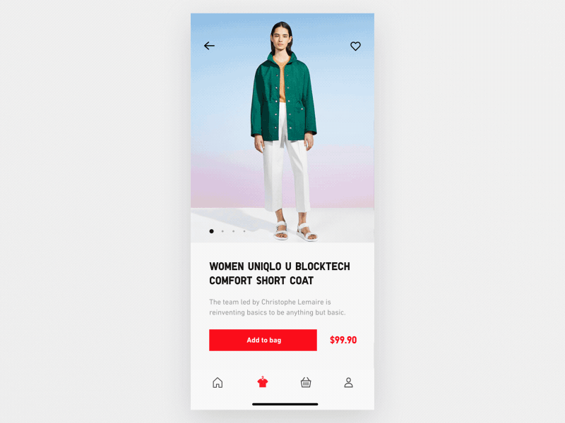Uniqlo E-Commerce App Animation animation ecommerce fashion interaction iphonex japanese mobile redesign ui uniqlo 应用