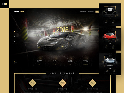 Hyper Cars Concept auto automotive car concept design landing ui web