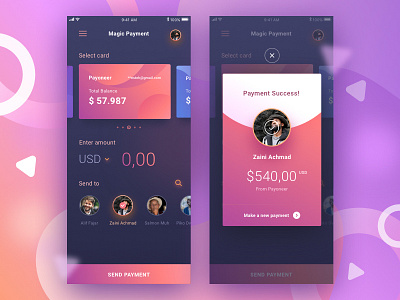 Magic Payment android card view e money funding ios mobile app payment payoneer paypal