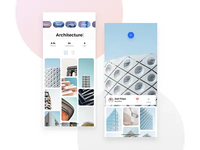 Stock Photos App app clean designer images interaction ios photo stock ui design user experience