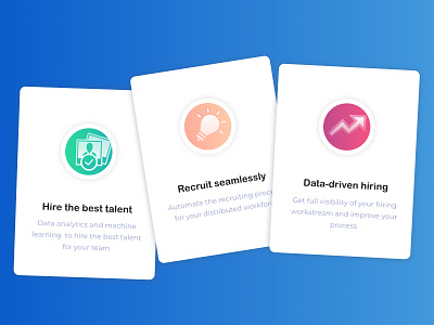 Feature cards cards design icons landing smart ui