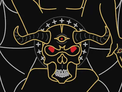 Devil Tarot devil illustration lines tarot