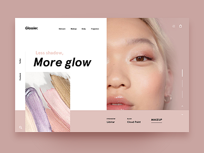 Glossier Homepage blog ecommerce fashion glossier homepage makeup minimal ui ux vx web webpage