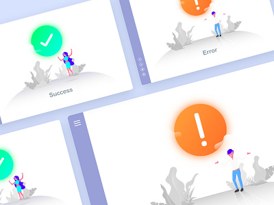 Success & Error Message 404 bot business characters cloud error flat design icons illustration states ui website