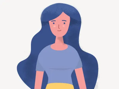 Lady art artistic beauty explainer flat lady long hair woman