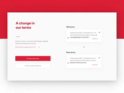 Updated Terms & Conditions banking clean minimal terms terms and conditions ui web