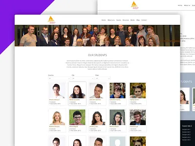 Youpa - Students design list profile page student list student page students web design youpa