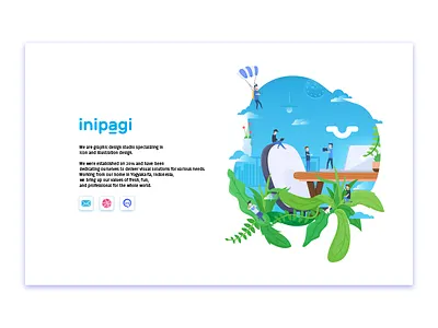 Inipagi Landing Page dashboard flat gradient illustration landing page medium painting people unique