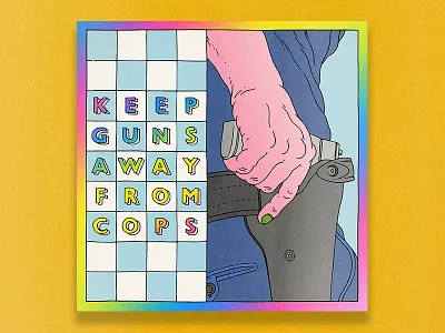Keep Guns Away From Cops cartoon comic cops editorial editorial illustration guns illustration police political punk