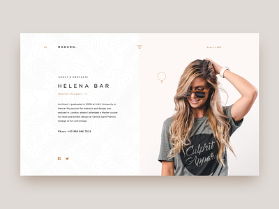 About Page about clean contacts layout ui web