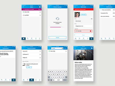Cabling Science Commscope Academy - App Designs app design art direction mobile app on boarding ui design user interface