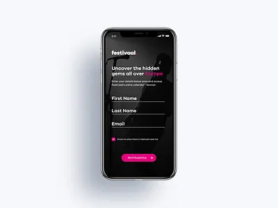 Festivaal dailyui dailyui001 iphonex signup