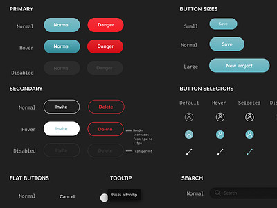 Site Scan Dark UI Pattern Library buttons dark darkui designsystem patterns proximanova