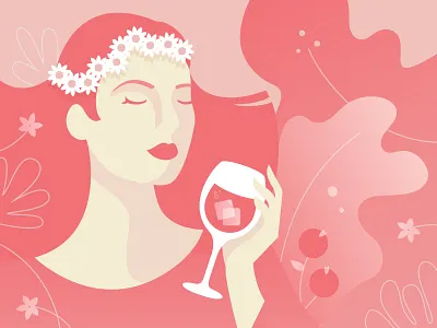 Strawberry Dill — Spring Poster flowers illustration shrub spring spritz woman