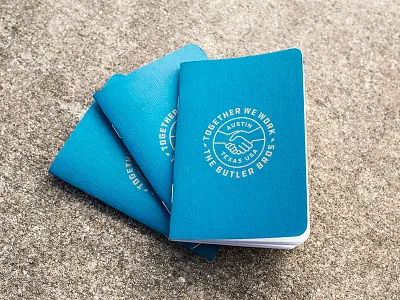 Scout Books austin badge book hand shake logo print