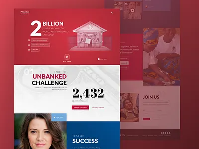 Financial Challenge/Initiative One Pager design one page sections social media ui ux video header web design website