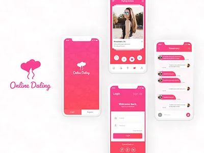 Online Dating app app screen branding dating app design icon iphone x logo mobile app