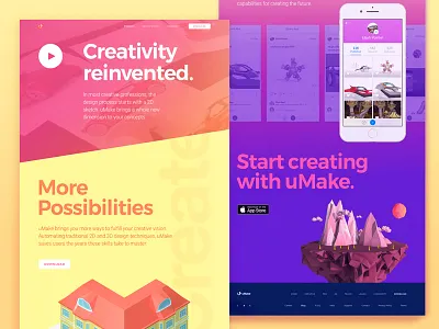 Creative Page Design for AR 3D Platform Website 3d ar bright colors business design gradient interface ipad mobile modern product typography ui ux vibrant vr web web design website zajno