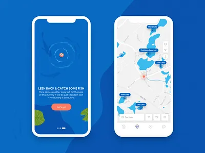 Fishing Companion adventure daily fish fishing icons map outdoors sea ui ux water