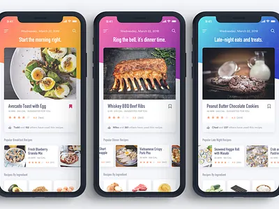 Meal Suggestion Concept - UI Round 2 app food ios meals mobile ratings suggestion typography ui ux