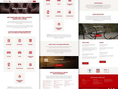 FBCO - Initial Furniture Page Design design furniture icons infographic material minimal red web webdesign