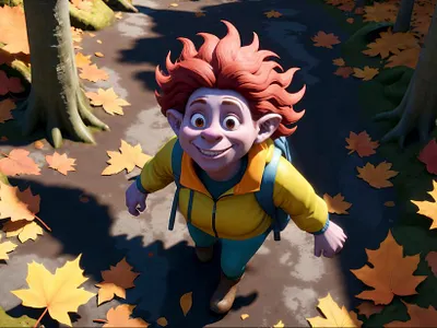 Fantasy troll in beautiful environment 3d animation graphic design logo motion graphics