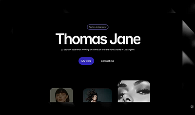 Photographer landingpage in Framer animation framer motion graphics template uiux website