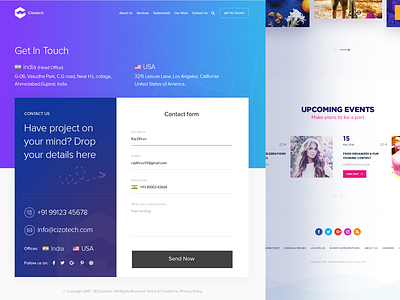 Cizotech Contact Us Page Design contact us corporate creative homepage interaction landing page layout ui user experience user interface ux website