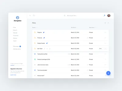 Storagebox Dashboard - Cloud Storage & Team Collaboration collab could storage dashboard personal cloud saas web app