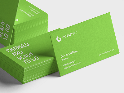Go Battery branding businesscard identity logo