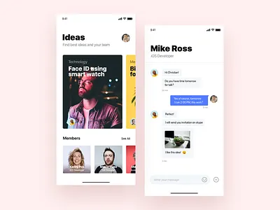 Discovery ideas and people for team - Daily UI Challenge 49/365 design app interaction design iphonex management project sprint ui user experience ux ux design