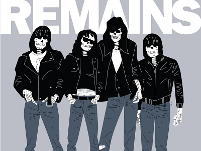 Ramones/Remains album art dee dee joey johnny punk ramones skull tommy vector