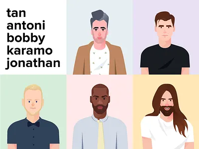 Queer eye boys character gay jonathan jvn karamo lgbt pastel portrait queer queer eye tan france