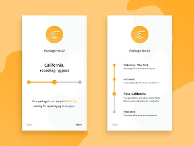 Package app exploration app deliver pack package simple status ui ux
