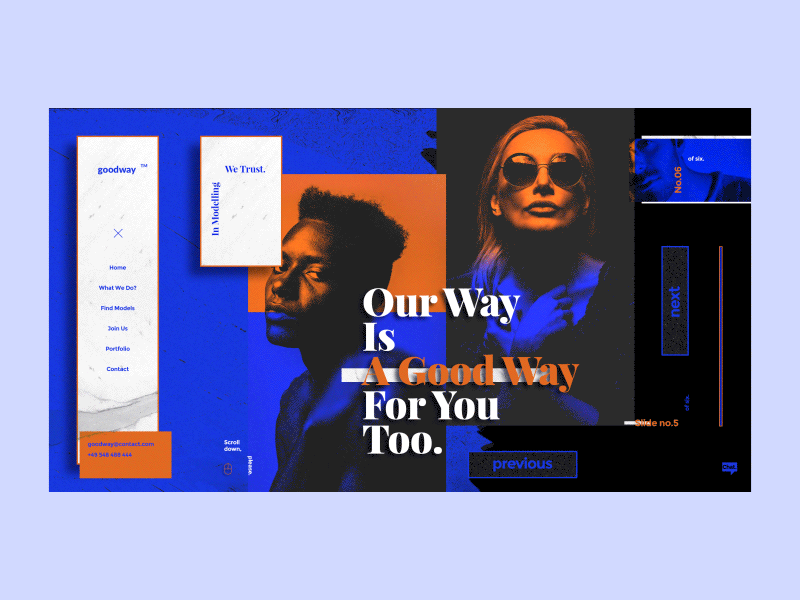 goodway (Modelling Agency) agency animation chat creative design gradients graphic landing modelling motion page ui ux website