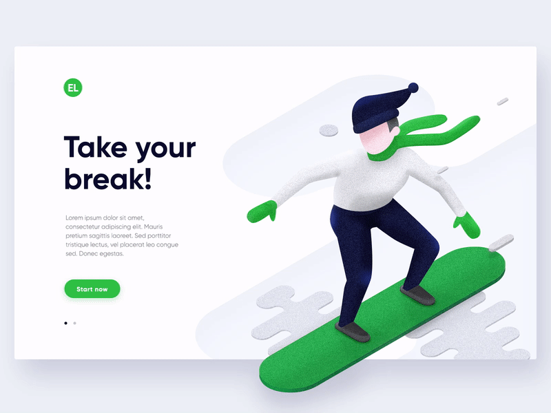 Take your break! chill illustration interaction isometric slider snowboard summer vacation winter