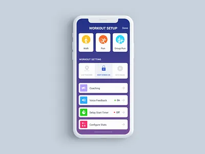 Workout Setup Screen V2 app clean ui fitness fitness app inspiration ios app mobile app user interface workout