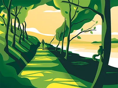 West Highland Way – label Illustration beer landscape nature packaging scotland squirrel texture vector art walker