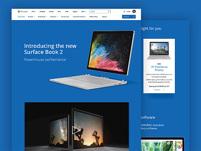 Microsoft Surface Page Concept book concept design desktop laptop microsoft surface ui